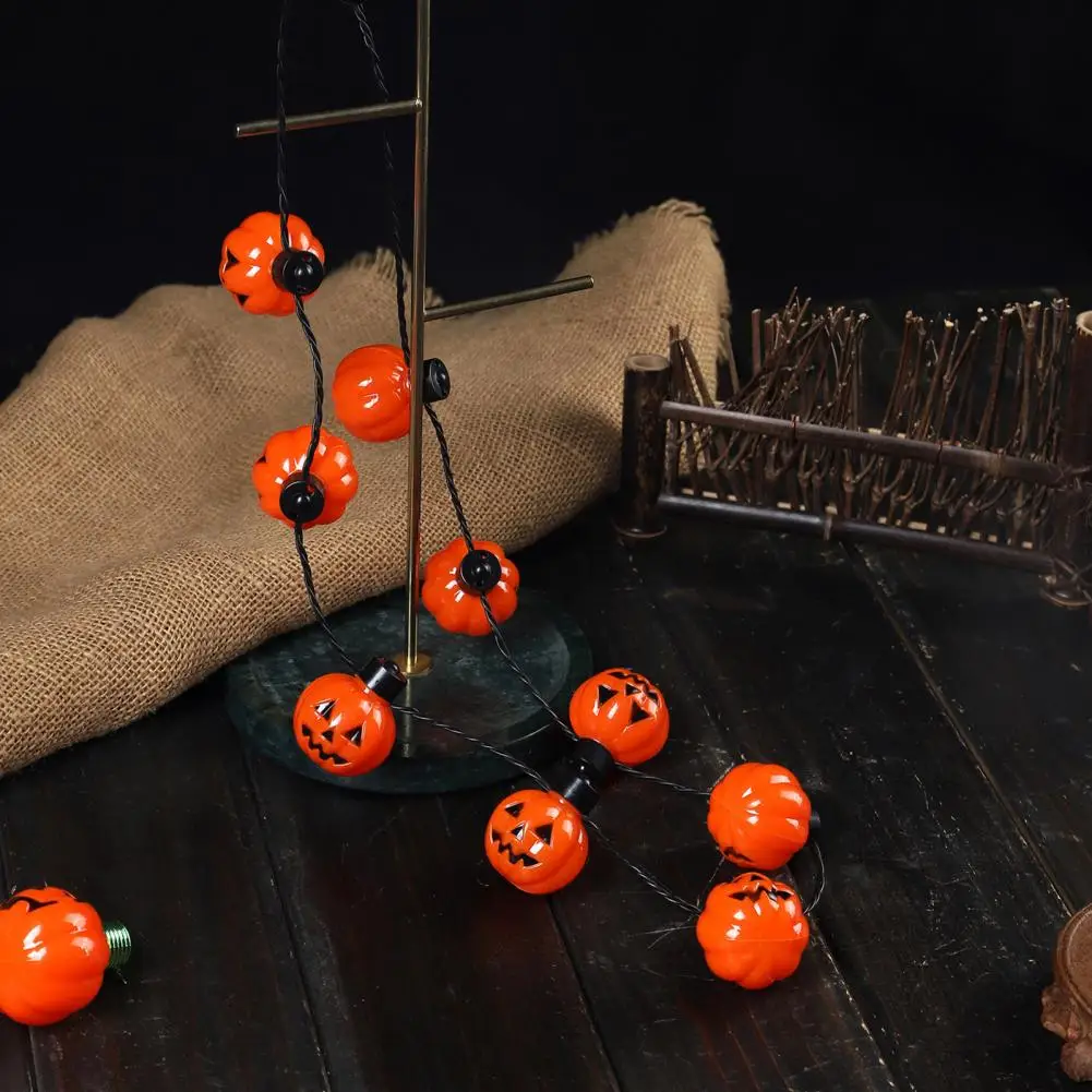 

Halloween Pumpkin Bulb Light Festive Led Pumpkin Necklace Lights for Indoor Outdoor Halloween Party Decorations Battery Operated
