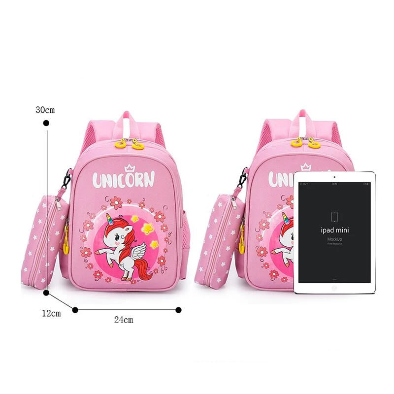OSLD Girls School Backpack Kindergarten Book Bags Kids Cartoon Unicorn Rabbit Dinosaur Schoolbag Toddler Boys Breathable Bag