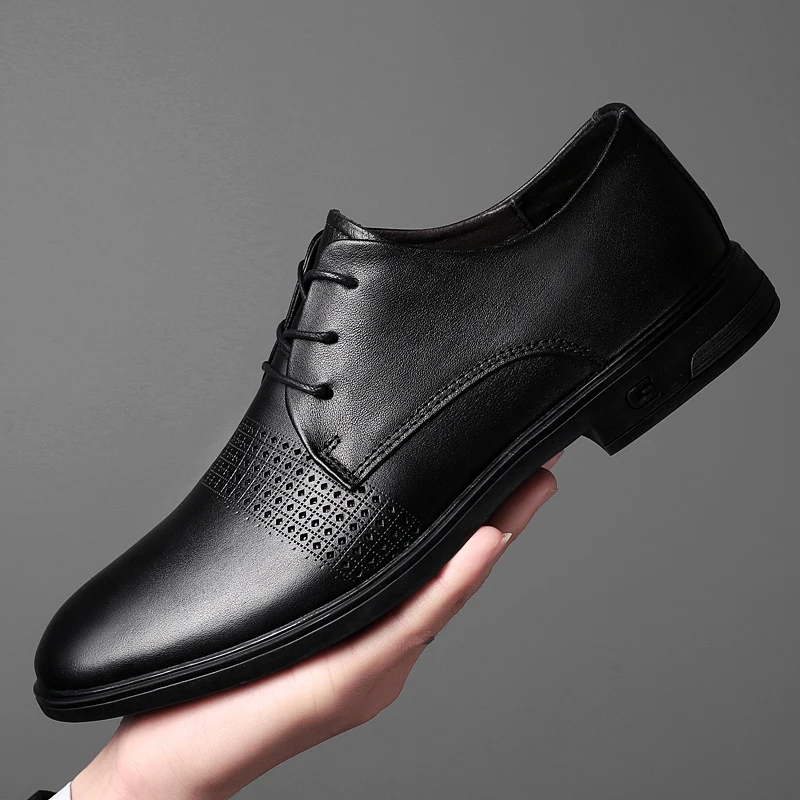 

Men Dress Shoes Italian New Full Grain Cow Genuine Leather Oxfords Shoes Men Classic Luxe High Quality Design Wedding Shoes Male