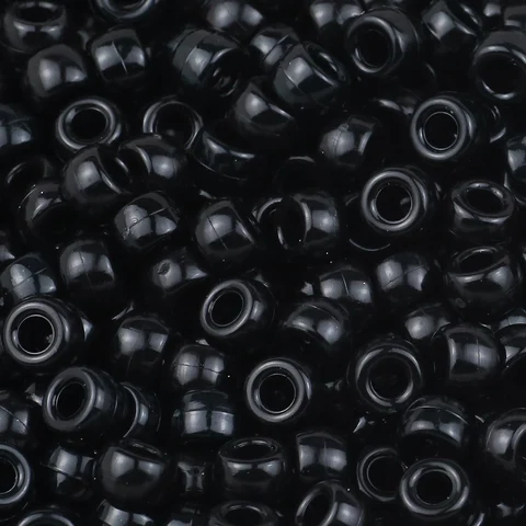 100/200/400pcs 6x9mm Solid Color Large Hole Pony Beads DIY Jewelry Making For Friendship Bracelets & Hair Braids Craft Supplies