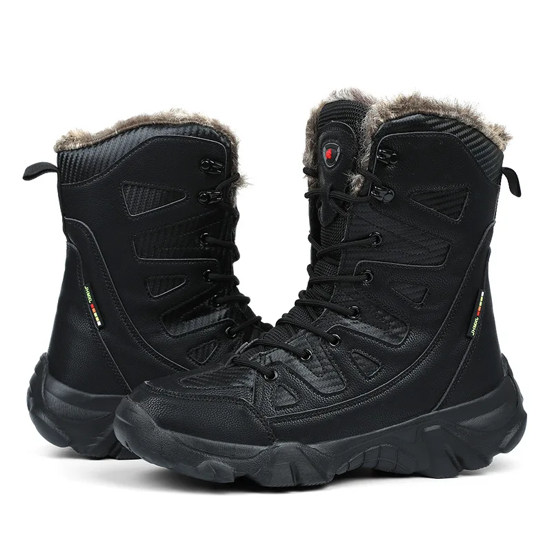 Trendy New High-top Men's Shoes Plus Velvet Thickened Hiking Shoes Winter Warm Snow Boots Outdoor Non-slip Male Sports Shoes