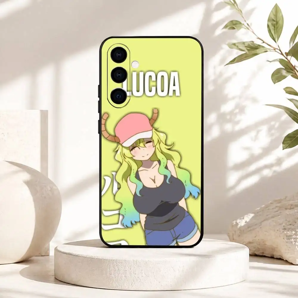 Фото Чехол для телефона Kobayashi-san Chi Lucoa, черный, силиконовый, мягкий, для Samsung Galaxy A73, A72, A71, A70, A53, A52, A51 №2