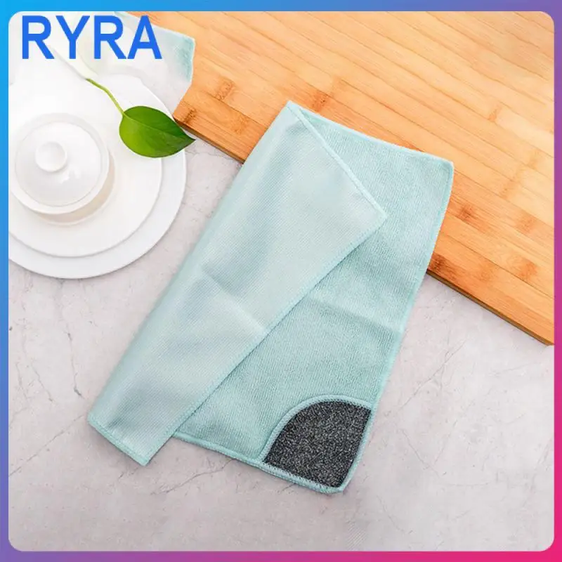 

Microfiber Seamless Non-lint Cleaning Dishwashing Cloth Absorbent Dishwashing Towel Kitchen Cleaning Dishcloths Scouring Pad 1pc
