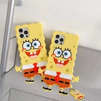spongebob squarepants 3d stereoscopic phone cases for iphone 12 11 pro max xr xs max x back cover