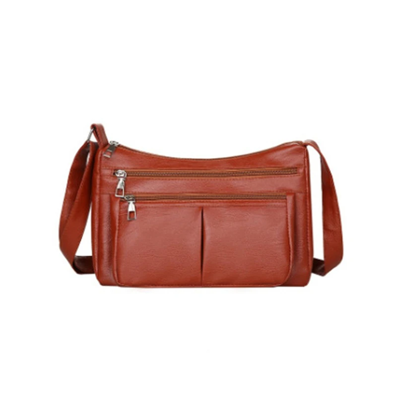 

Women PU Leather Bags Female Many Pockets Shoulder Crossbody Bag Fashion Solid Color Simple All-Match Lady Bags