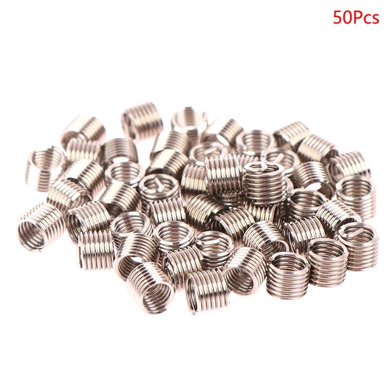 

50Pcs/set 304 Stainless Steel Helicoil Wire Thread Insert M6 X 1.0 1.5D Insert Helicoil Wire Thread Repair Inserts High Quality