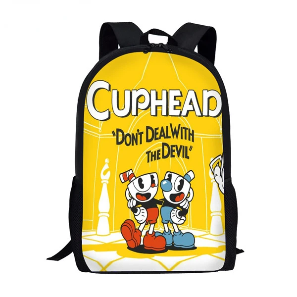 Cuphead Mugman Backpack School Bags Kids Cartoon Game Anime Oxford Waterproof Schoolbag Teens Boys Girls Travel Laptop Backpack