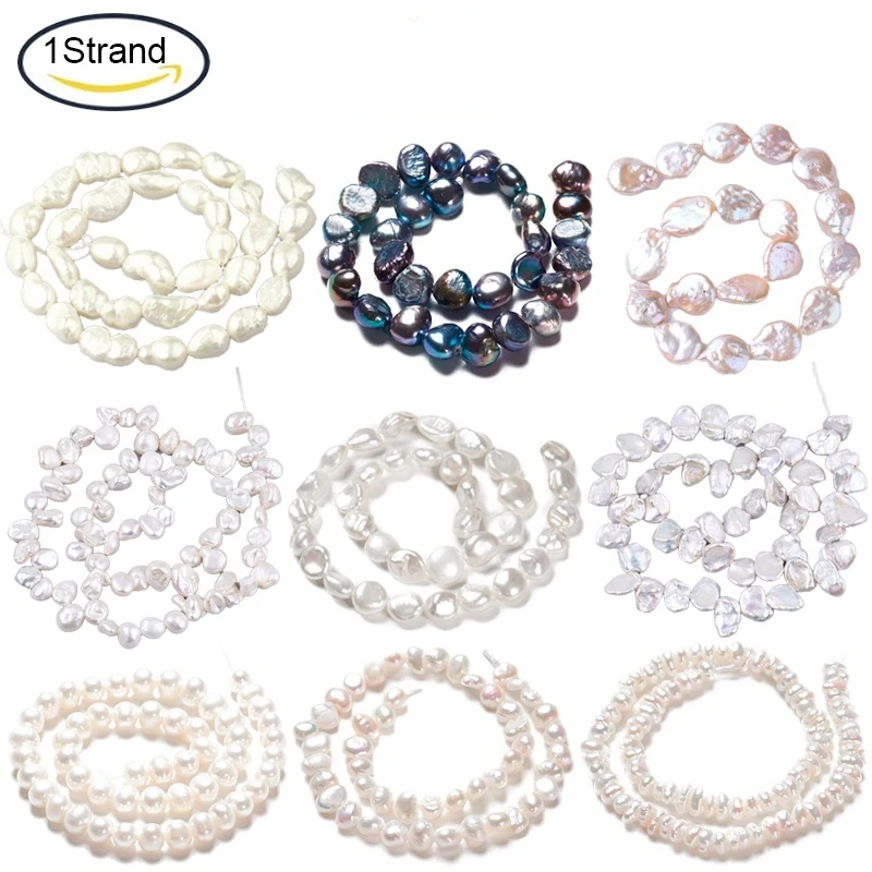 

NBEADS 30PCS Baroque Pearl Cultured Freshwater Pearl Beads Strands Two Sides Polished Nuggets Slate For Jewelry Earrings Making