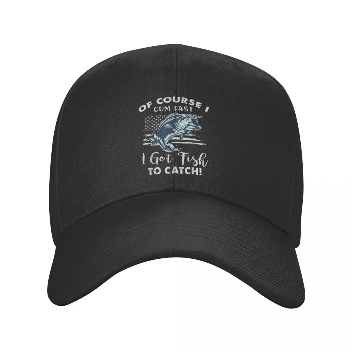 

New Punk Of Course I Cum Fast I Got Fish To Catch Baseball Cap Men Women Adjustable Fishing Quote Dad Hat Permance Snapback Caps