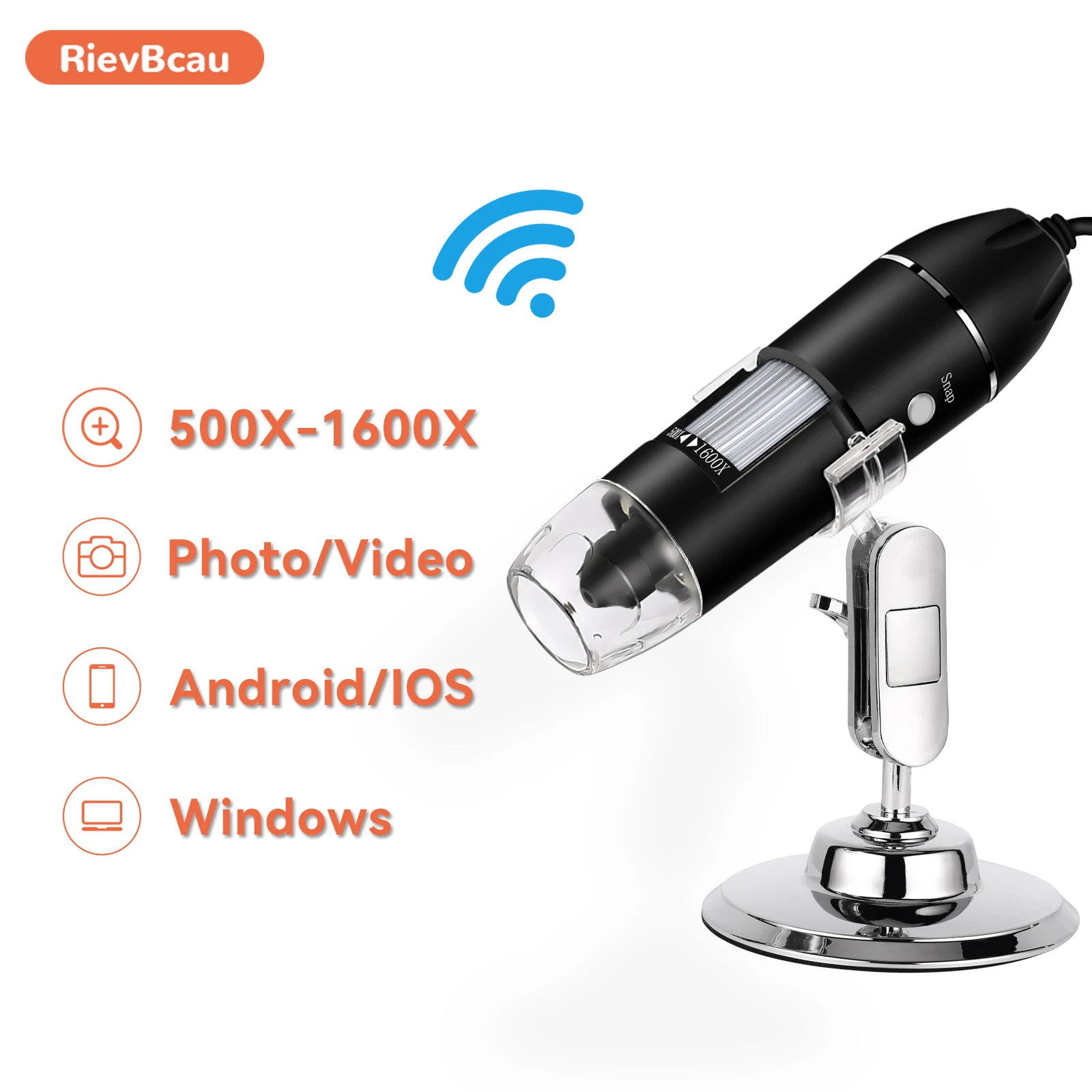 Цифровой микроскоп RIEVBCAU профессиональный с разъемом USB увеличением 500X 1000X 1600X 8