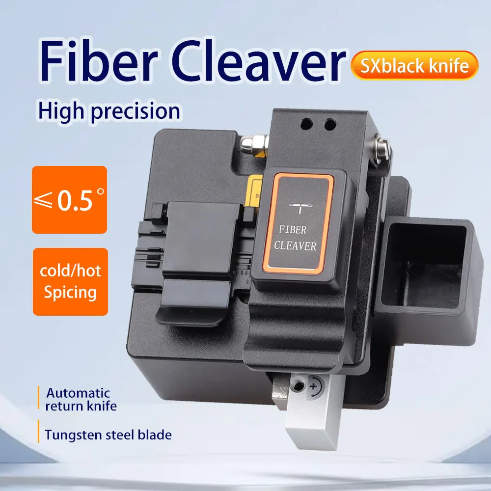 

FASO 1Pcs Automatic Optical Fiber Cleaver High Precision Fiber Optic Knife Tools Cutter with SXblack Knife for Leather Cable