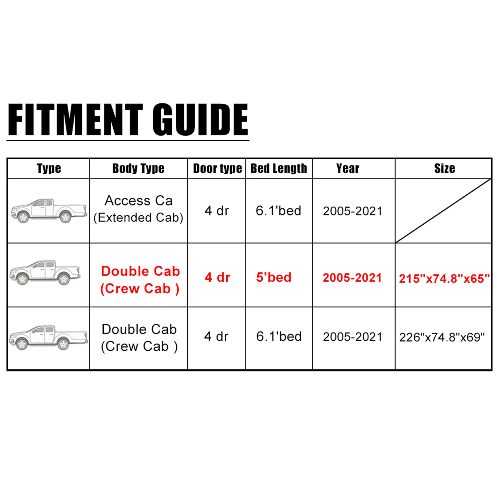 Автомобильный чехол для пикапа X Autohaux Toyota Tacoma двойная камера доступа 2005-2021 защита