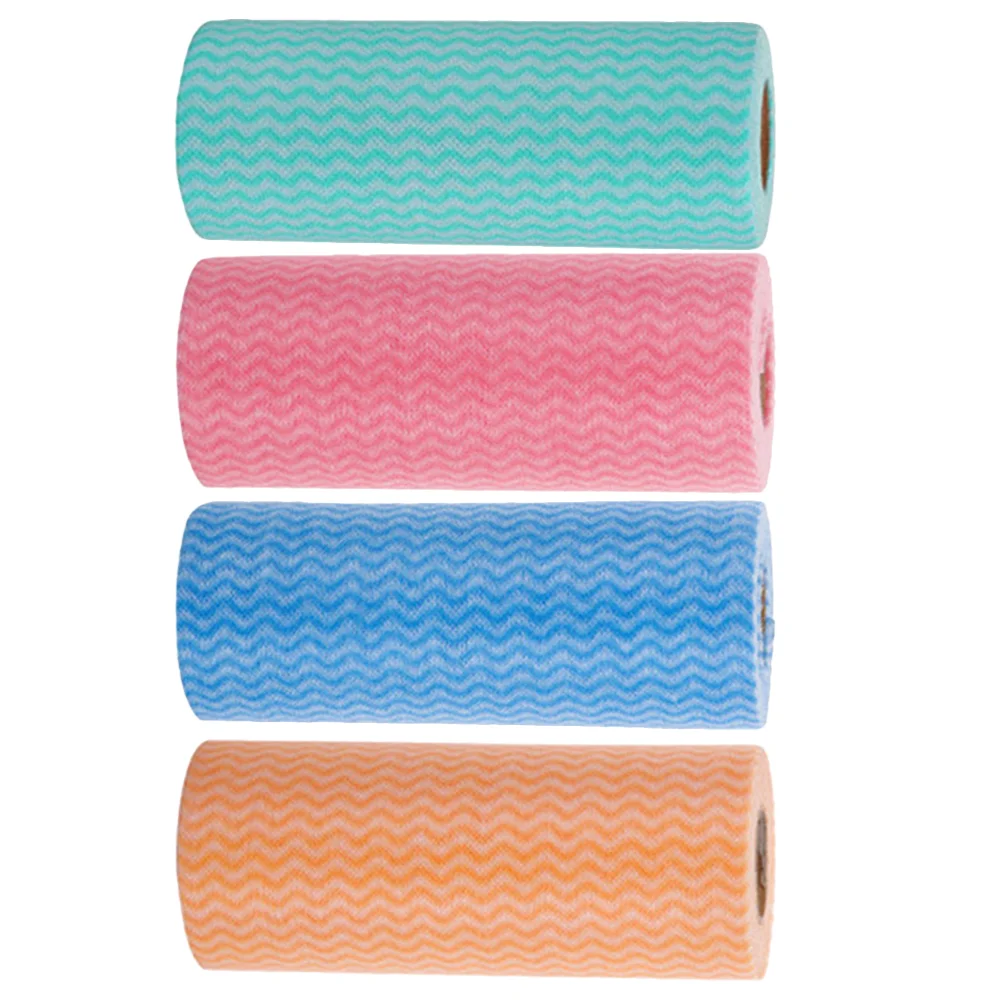 

4 Rolls of Dishcloth Multifunction Dry and Wet Use Nonwovens Non-stick Oil Dishcloth