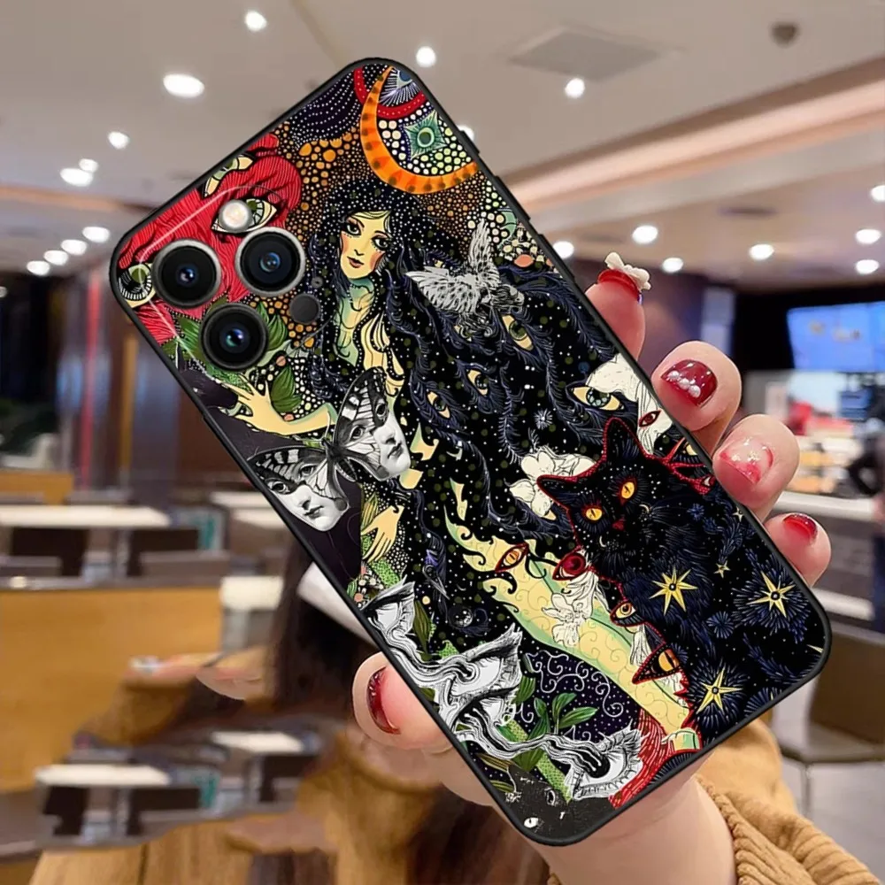 Чехол для телефона с абстрактным изображением кота Iphone 11 15 Pro Max 12 Mini 13 14 X Xr Xs 6 6s 8 7