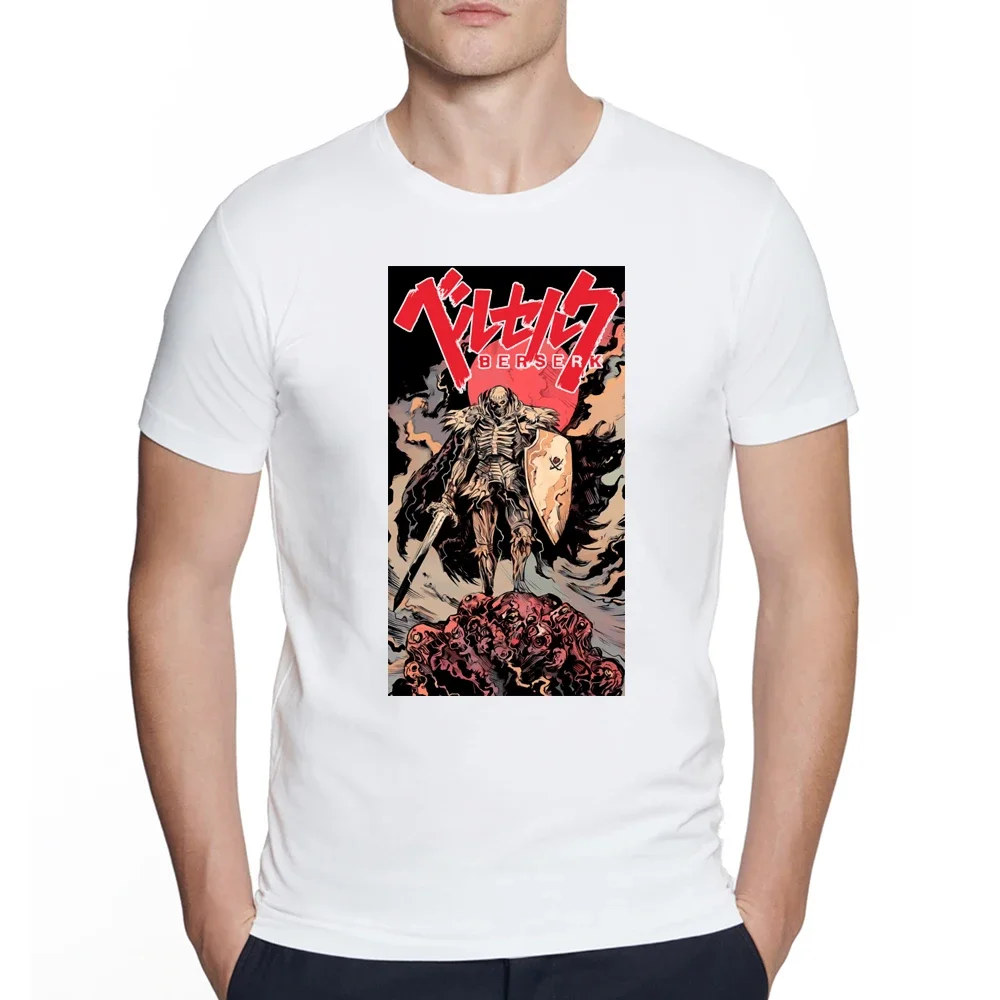 Мужская черная футболка с рисунком черепа рыцаря манги