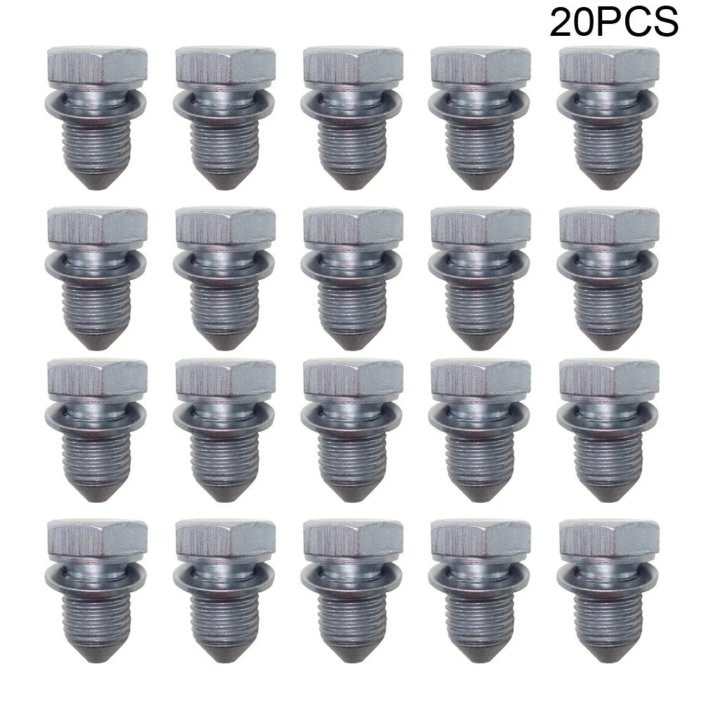 

20pcs Vehicles Drain Anti Leak Bolt M14 X 20mm Car Oil Sump Plug Replacement Parts Durable Engine Screws Steel Fit For Magotan