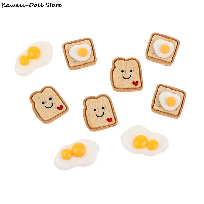 

10Pcs Diy Resin Fried Egg 1:12 White Egg Flatback Cabochons Dollhouse Miniature Food DIY Scrapbooking