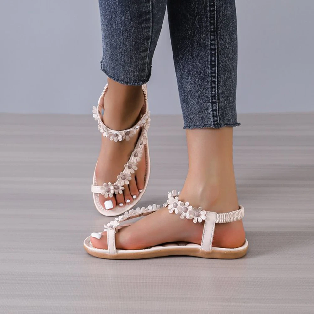 Fashion Flower Boho Sandals Wear-Resistance Non-Slip Outwear Shoes For Daily Wear