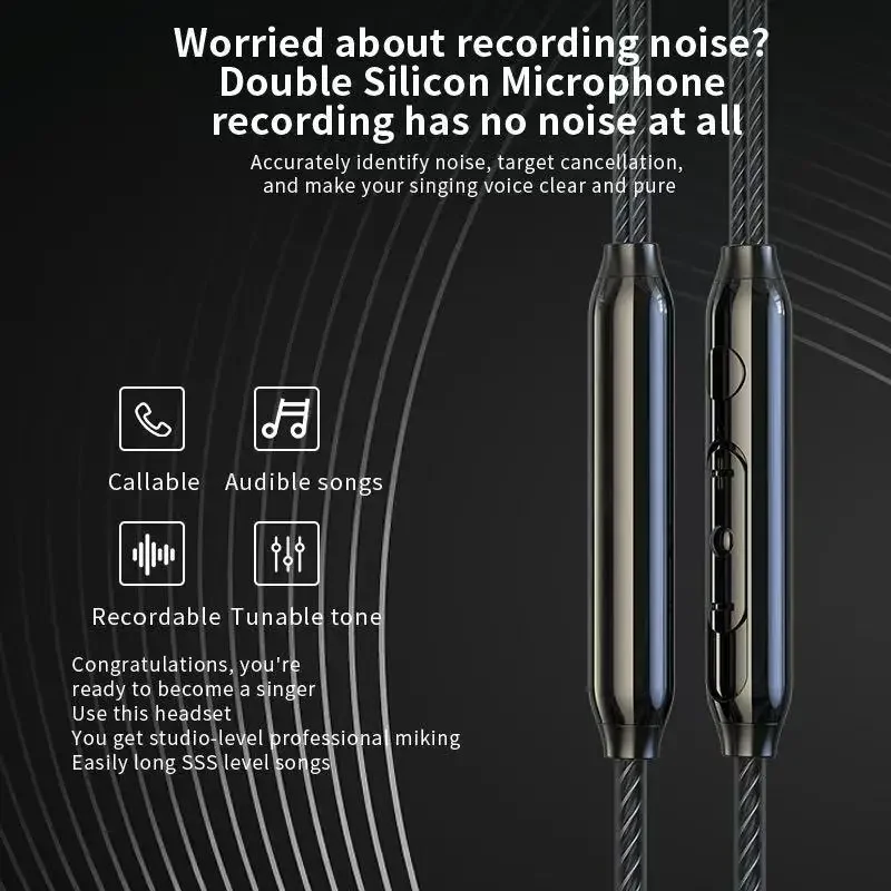 Фото Наушники KCKZ S61 Type-C с цифровым чипом, четырехъядерным процессором и двумя динамическими драйверами, проводные, внутриканальные №5
