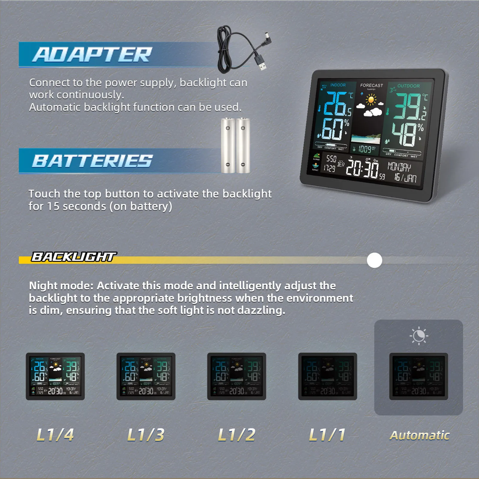 Многофункциональная метеостанция с датчиком температуры интеллектуальный