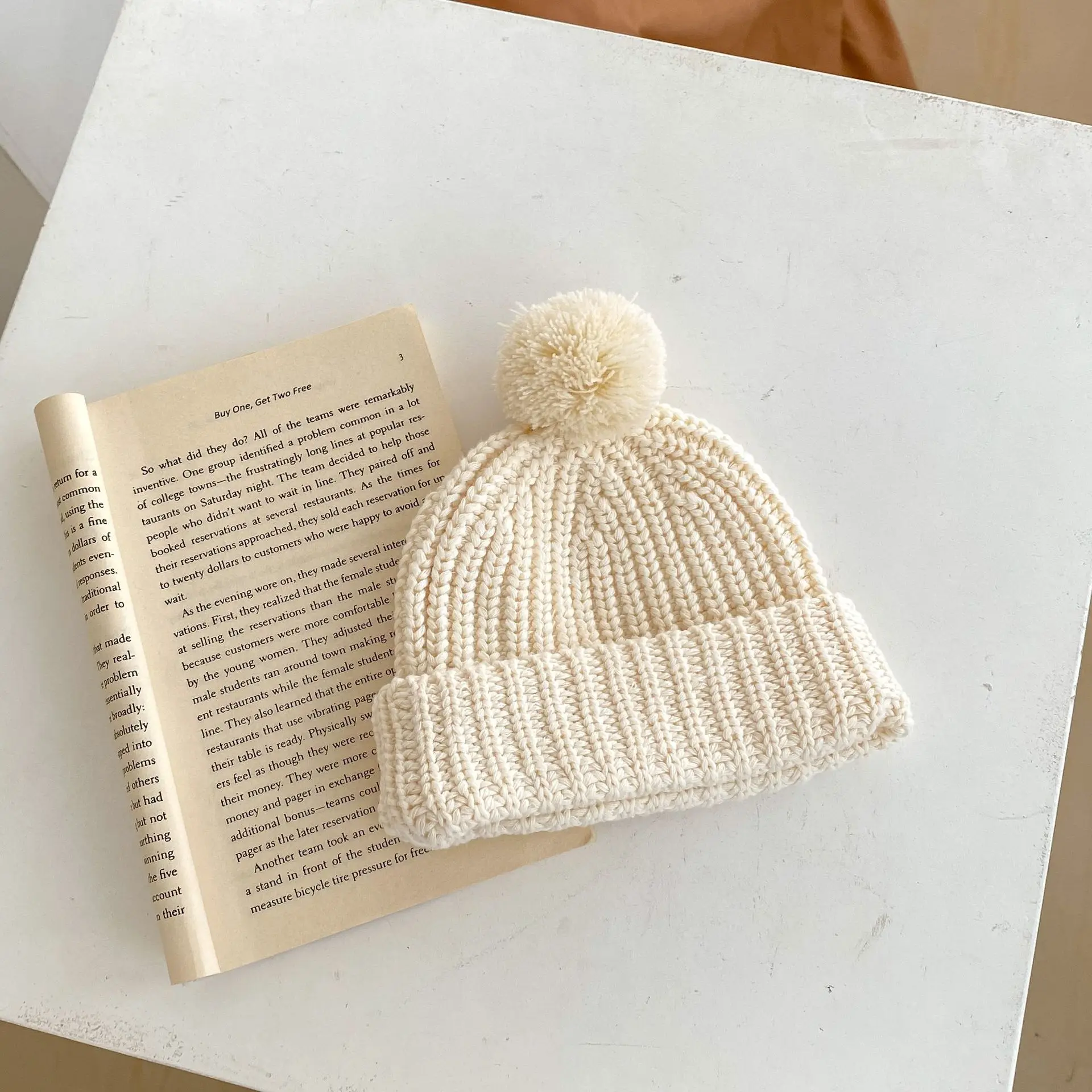 

Ins 2023 Autumn Winter 3M-3Y Girl Baby Knitted Solid Soft Cap Boy Children 100% Cotton Knitting Warm Casual Hats Kid Fashion Hat