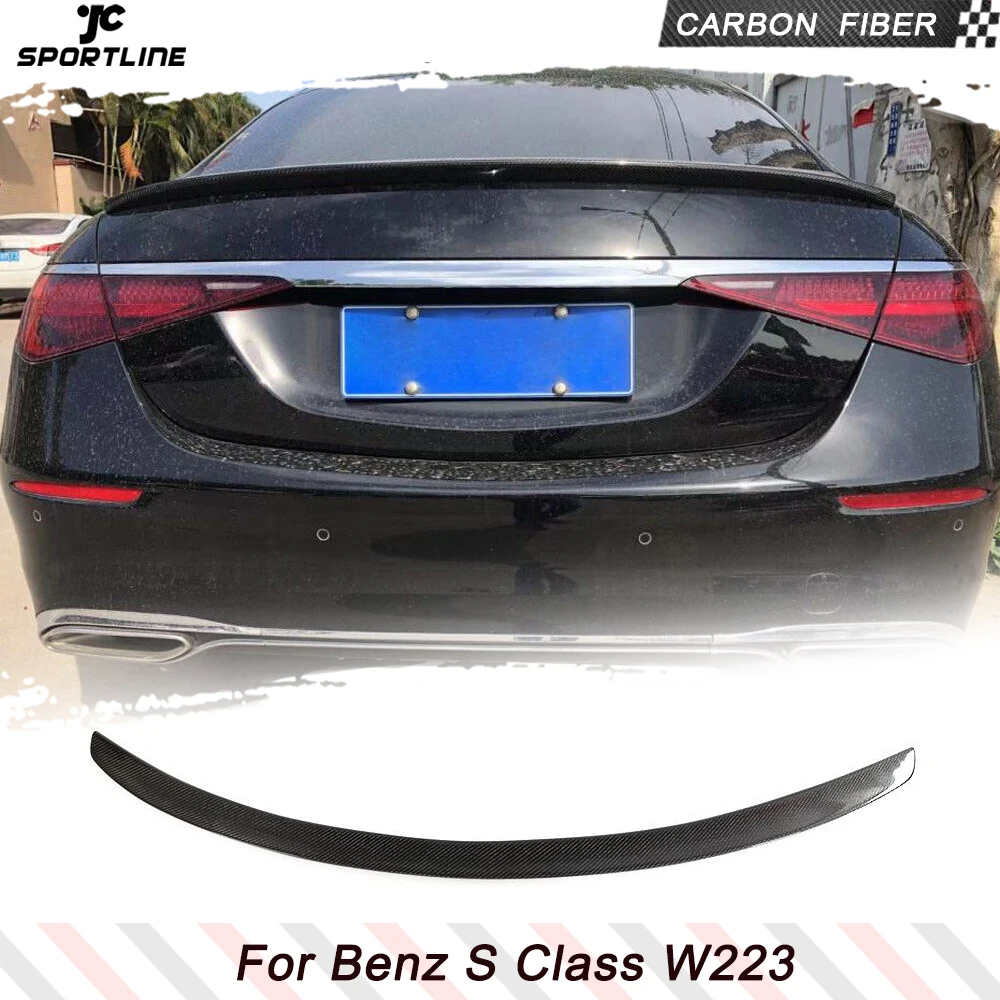 

Автомобильная лампа из углеродного волокна для Mercedes-Benz W223 S500 S580 2021UP, Автомобильный задний багажник, губа, крыло, авто спойлер