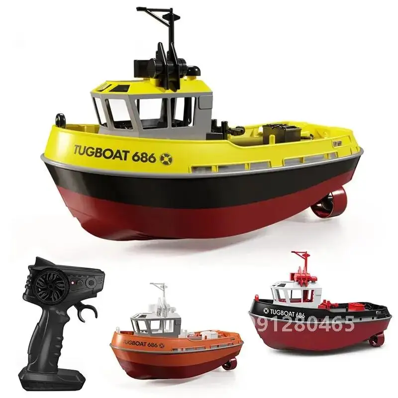 JIKEFUN 686 Радиоуправляемая лодка 2 4G 1/72 Мощный двойной мотор дальнего действия