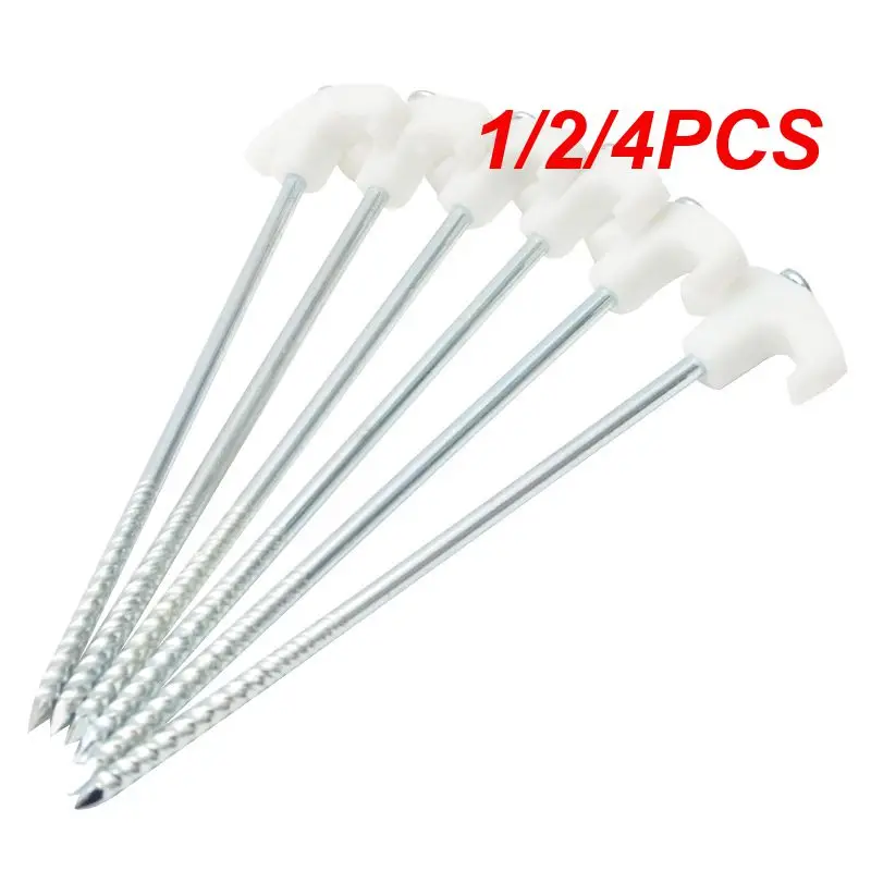 

1/2/4PCS 2/Ultralight Camping Tent Pegs 25cm Florescent Long Screw Thread Tent Stakes Steel Tent Nails Outdoor Tent Accessories