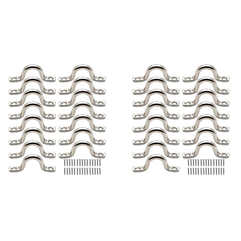 

30Pcs Stainless Steel Peck Plate Eye Plates Ceiling Hook Kayak Eye Plate Kayak Pad For Kayak Canoe, Kayak Canoe Rigging