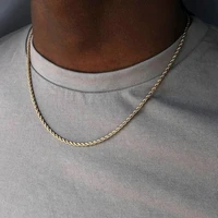 2022 new fashion simple mens golden twist chain necklace personality trend hip hop necklace party jewelry birthday gift