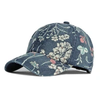 2022 baseball cap for women fashion print trucker hat spring summer wash cotton snapback outdoor daily wear sun protection visor