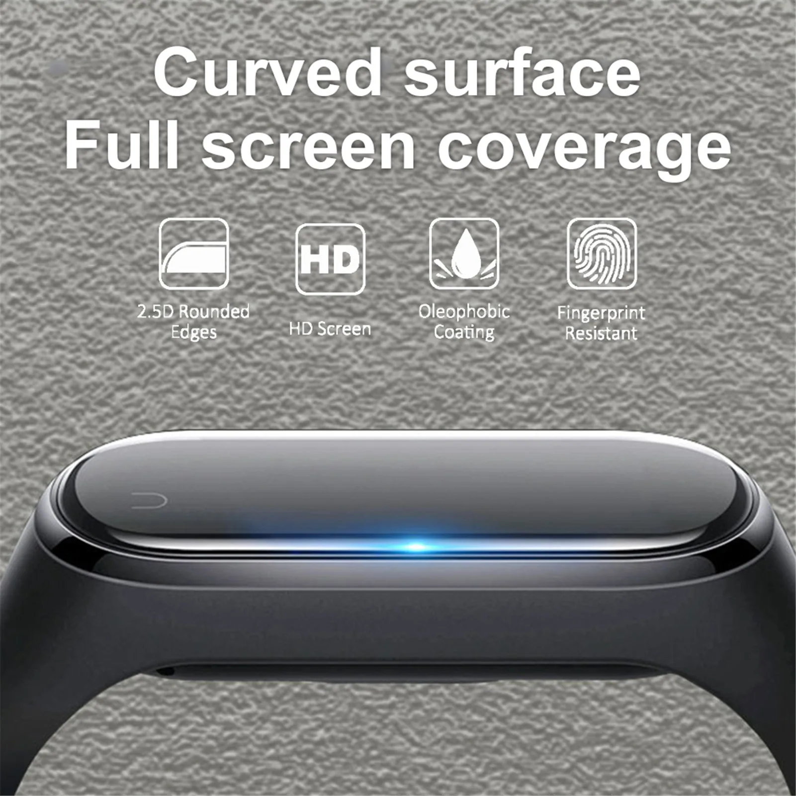 

Screen Protector for Mi Band 5 3D Curved Full Coverage Film Anti-scratch Bubble Free Anti-Fingerprint Easy Install Screen