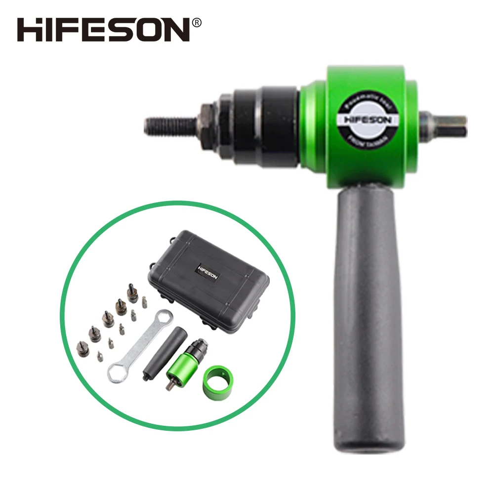 

HIFESON Hand Rivet Nut Tools Set Electric Rivet Gun Aapter Conversion Adapter Rivnut Head For M3 M4 M5 M6 M8 Nuts