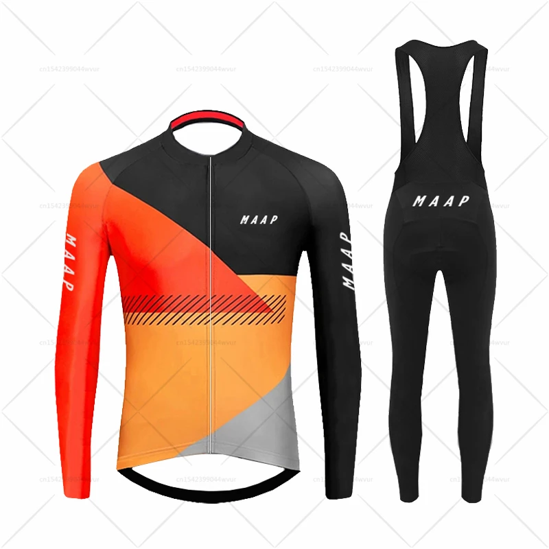 

Осенний велосипедный комплект MAAP 2022 года, велосипедная форма для горного велосипеда, велосипедная одежда для Майо, мужские брюки с нагрудником и длинным рукавом, Джерси, одежда для велоспорта