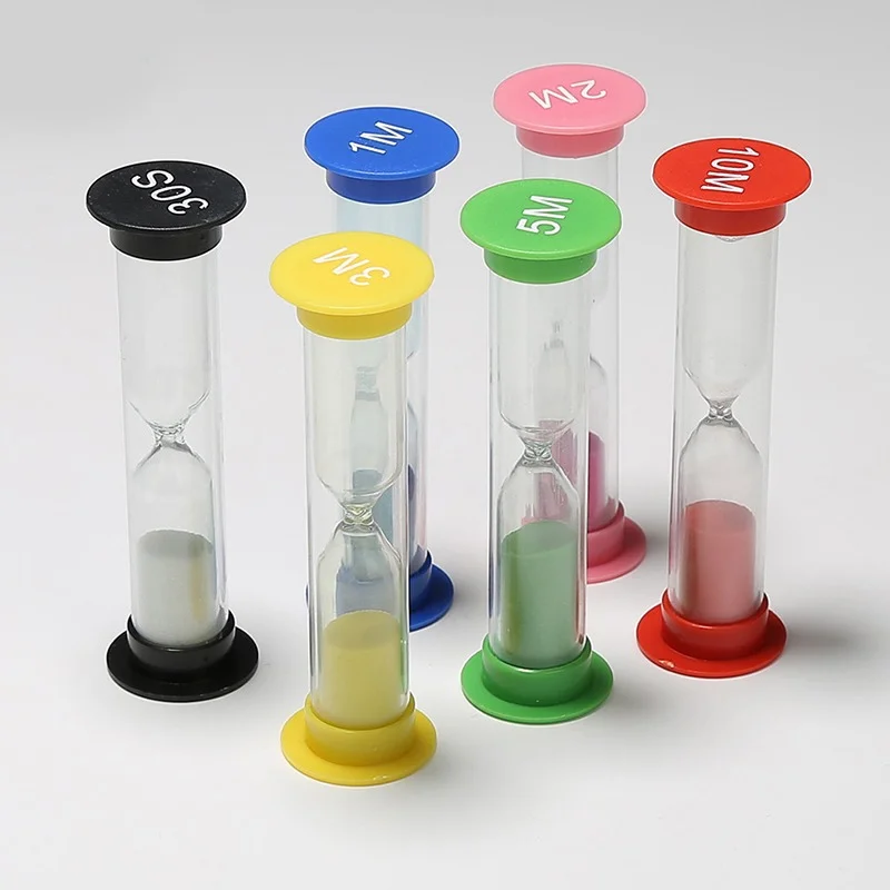 6 шт./компл. креативные пластиковые песочные часы таймер детские игрушки для