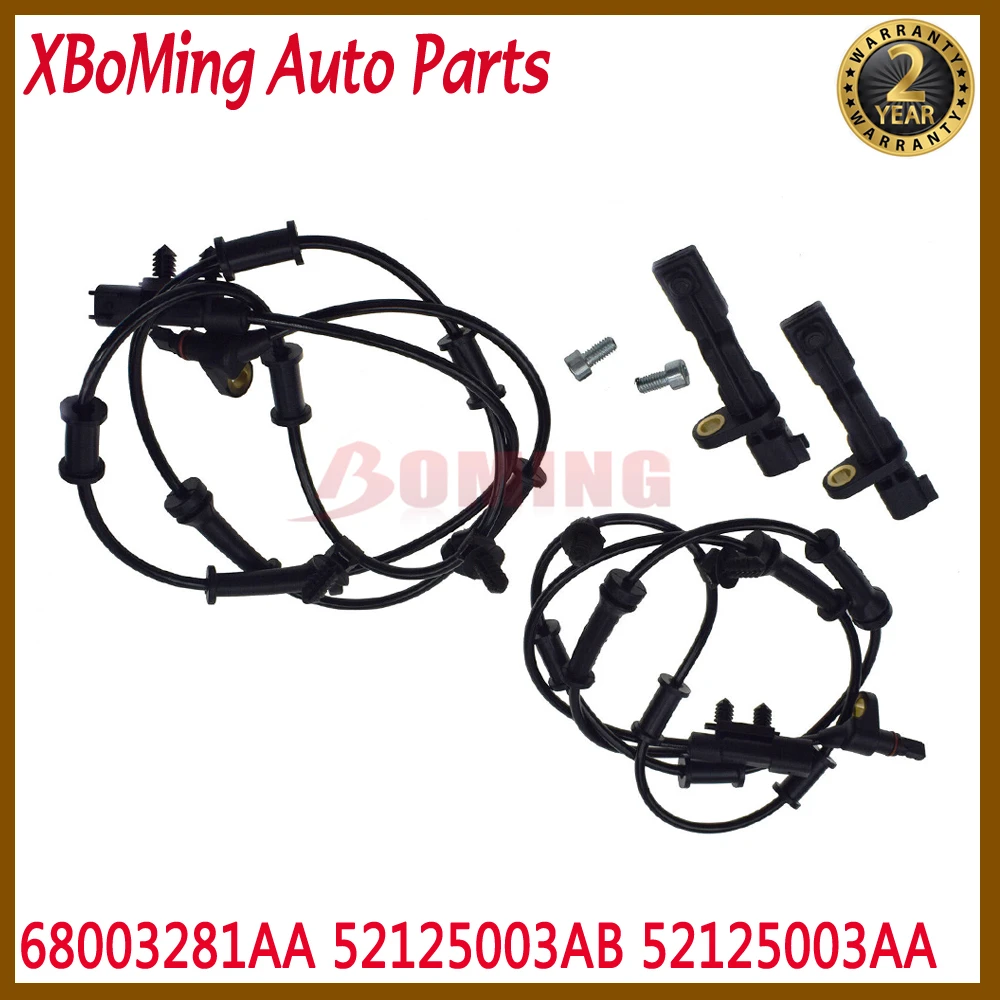 

4PCS 68003281AA 52125003AB 52125003AA ABS Wheel Speed Sensor Front/Rear For Jeep Wrangler 2007-2017 3.6L 3.8L AB2048 ALS1932T