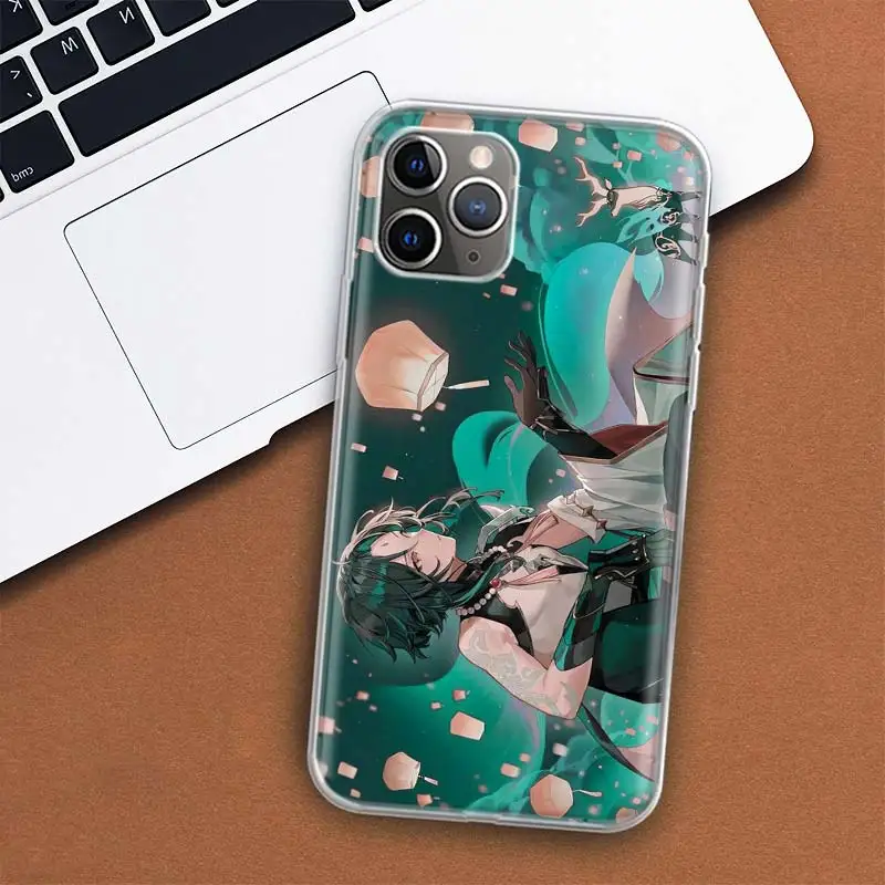 Ударопрочный чехол Xiao Genshin для Apple iPhone 11 12 13 15 Ultra 14 Pro 7 XR X XS Max 6S 8 Plus + Mini SE мягкий с