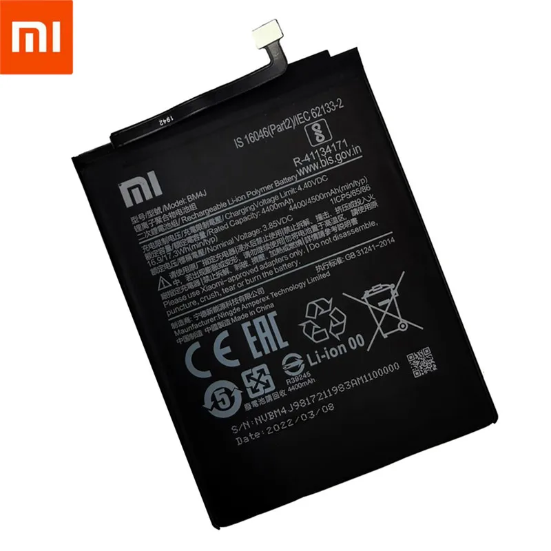 100 original 4500mah bm4j battery for xiaomi redmi note 8 pro note8 pro genuine replacement phone battery gift tools stickers free global shipping