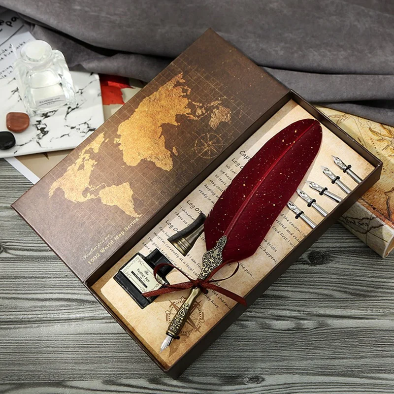 Набор перьевых ручек и чернил винтажная гусиная ручка набор наконечников для