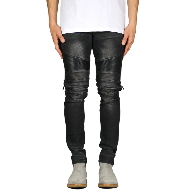 22ss Y2k Streetwear Fashion Jeans for Men Personality Pleated Stitching Zipper Decoration Jeans Men Pencil Pants Y2k Jeans