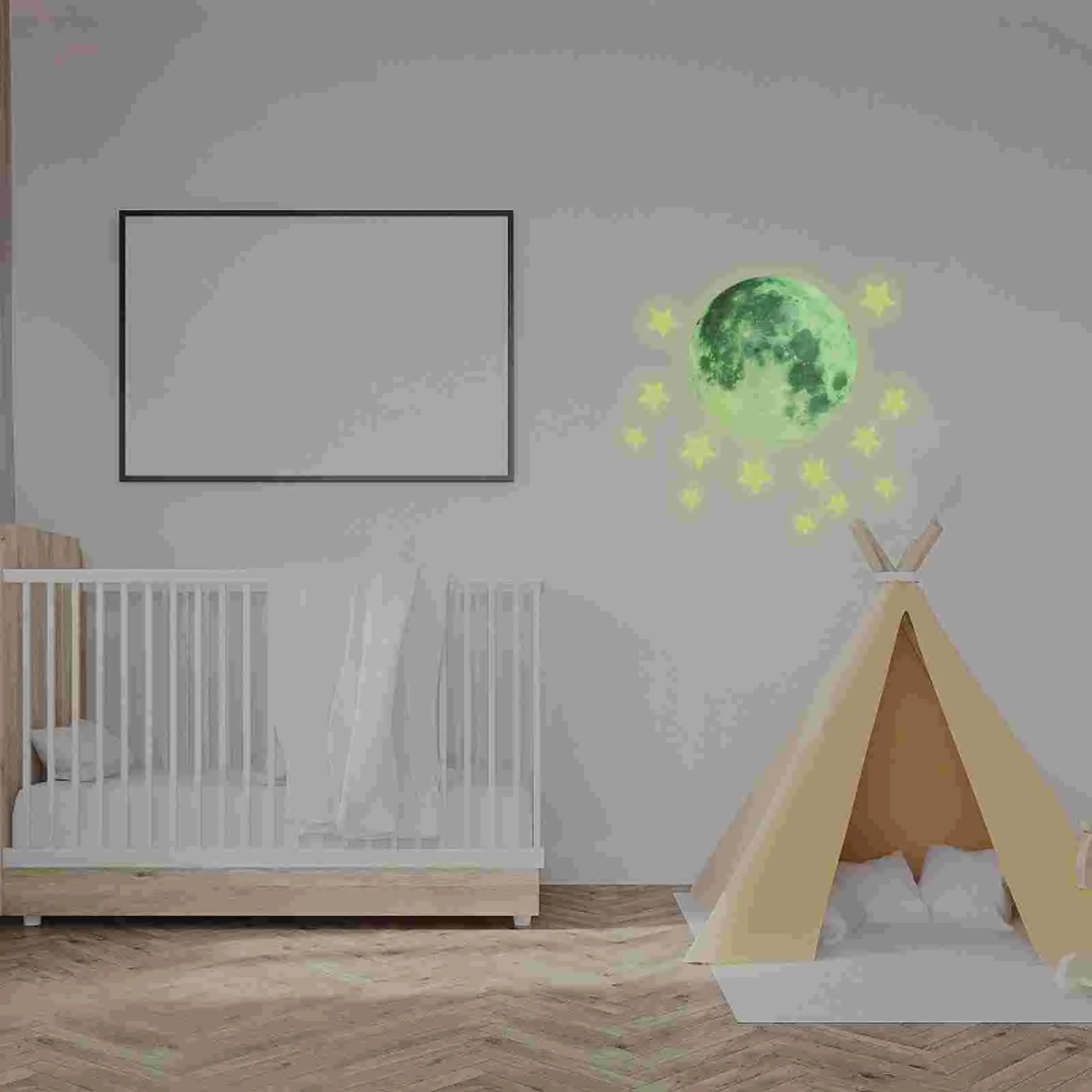 

Wall Stickers Moon Star Glow Glowing Decalthe Dark Luminous Decals Ceiling Sticker Adhesive Decoration