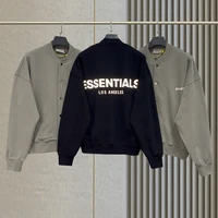 fw21 fashion brand essentials baseball jacket 3m reflective letter logo hip hop high street oversize loose unisex winter coat