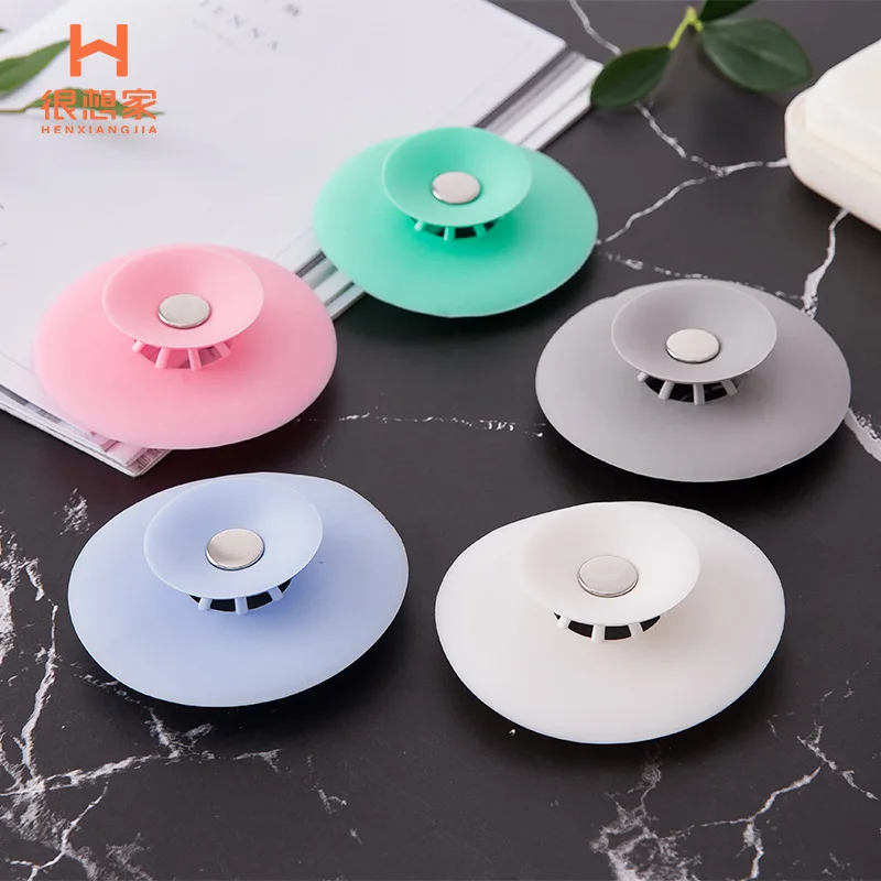 

Household Press Type Odor Proof Sealed Silicone Foor Drain, Kitchen, Bathroom Sink, Sewer Anti Blocking Filter