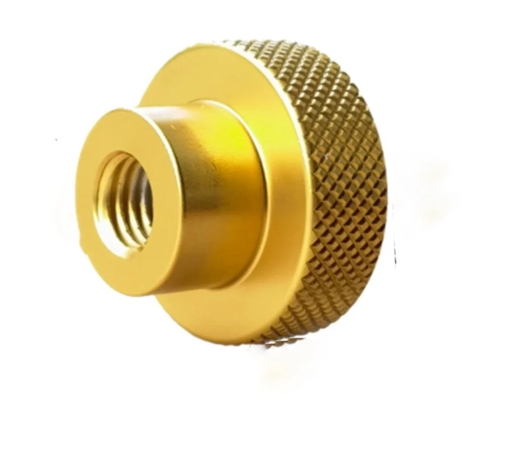 

2pcs OD:22mm Screw Thread M4 Knob Round Knurling For Gold Aluminum Hand Roller Sliding Table