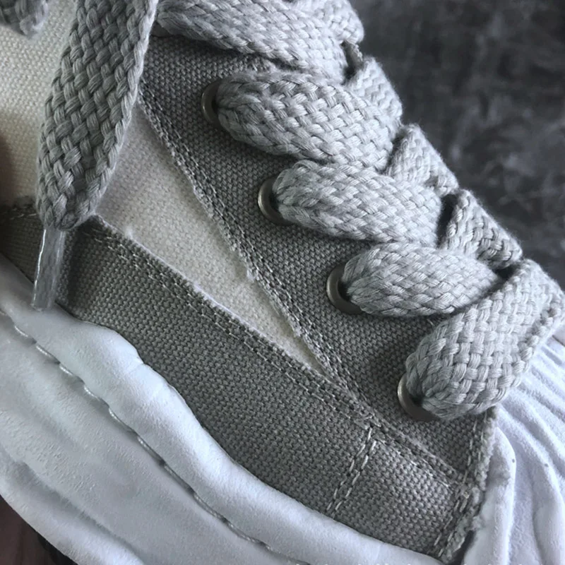 Парусиновые кроссовки MMY с открытой подошвой боковая вышивка толстая подошва