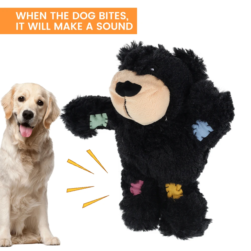 Жевательные игрушки для собак мягкий плюшевый медведь пищалка веревка Тедди