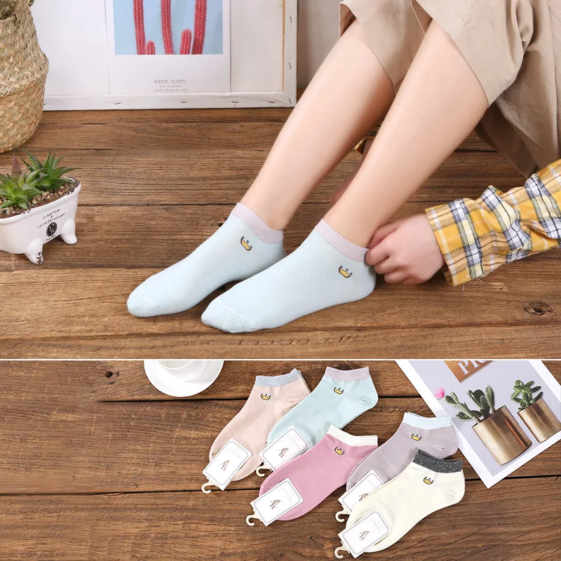 5PAIRS Women's Spring and Summer New Arrival Invisible Socks Cotton Women's Sweat Absorption Deodorant Ankle Socks Thin