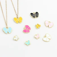 zinc alloy mini enamel butterfly bow charms pendant 50pcslot for diy fashion pendant earrings jewelry making accessories