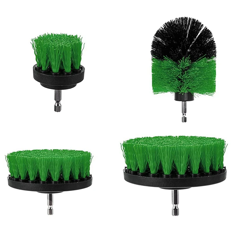 

4 Pieces Brush Attachment Drill Set for Cordless Screwdriver Cleaning Brush Drill Brushes for Bathtub Tiles Floor Sink