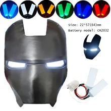 Christmas Halloween Masks DIY LED Light Eyes Kits For Tony Stark Helmet Cosplay Glow Eyes Modified Mask Accessories CR2032
